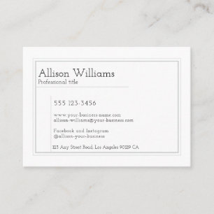 Modern Minimalist Professional Plain Calling Card