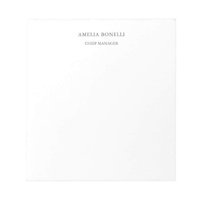 Modern Minimalist Professional Plain Notepad (Front)