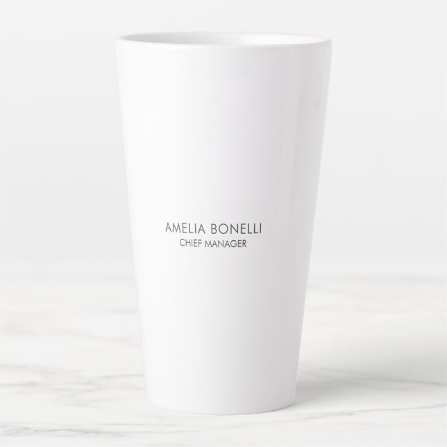 Modern Minimalist Professional Plain Simple Latte Mug (Front)