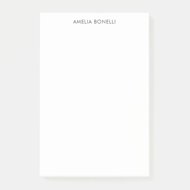 Modern Minimalist Professional Plain Simple Name Post-it Notes (Front)