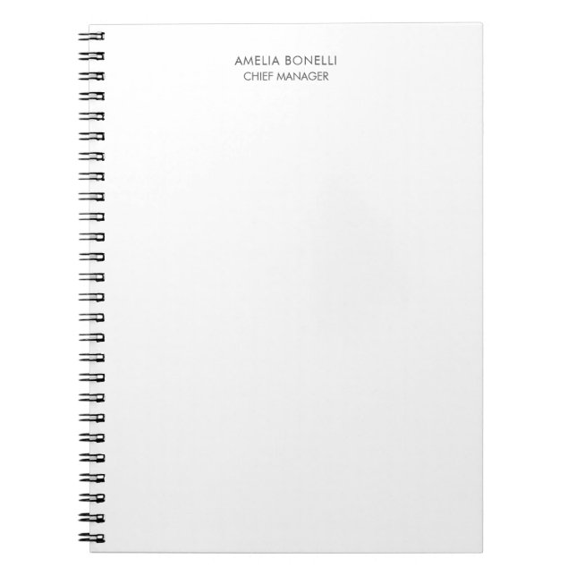 Modern Minimalist Professional Plain Simple Notebook (Front)