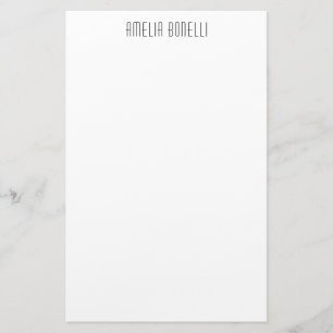 Modern Minimalist Professional Plain Standard Size Stationery