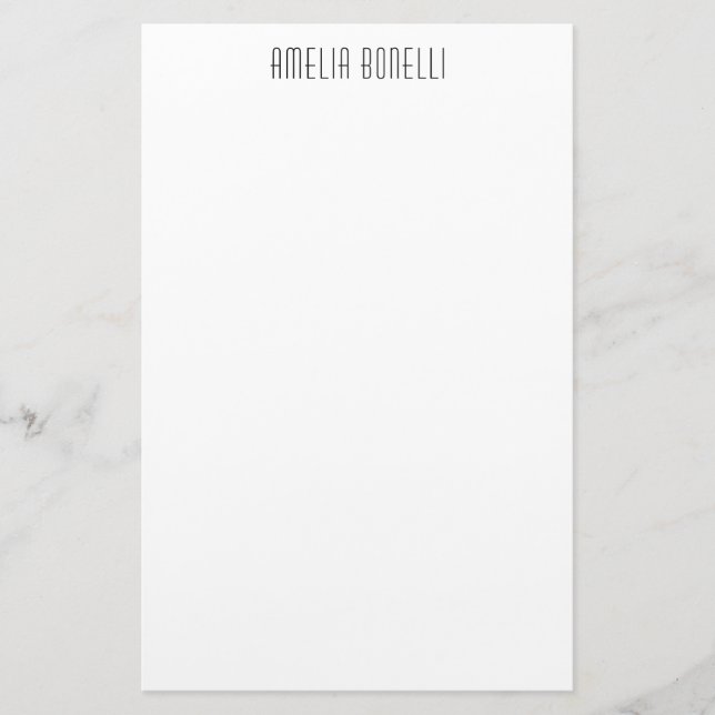 Modern Minimalist Professional Plain Standard Size Stationery (Front)