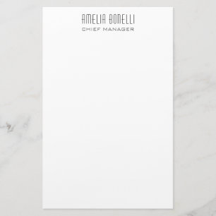 Modern Minimalist Professional Plain Standard Size Stationery