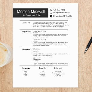 Modern Minimalist Professional Resume Template Letterhead