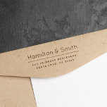 Modern Minimalist Professional Return Address Rubber Stamp<br><div class="desc">Looking for a simple professional return address? Then this stamp is perfect for you! Featuring two last names at the top in a stylish font with your return address underneath separated by a thin line. Click the "personalize" button and type your text into the text boxes provided. If you need...</div>