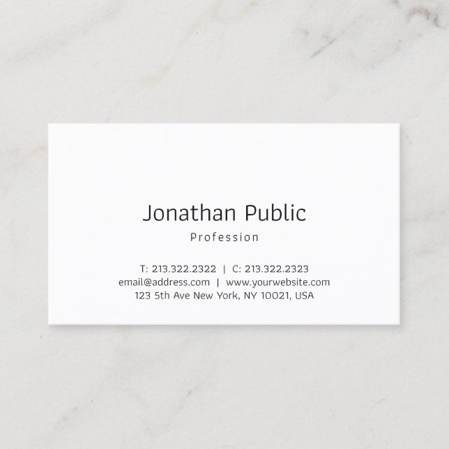 Modern Minimalist Professional Template Classic Business Card (Front)