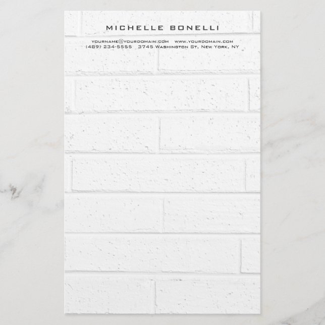 Modern Minimalist Professional Wall Design Stationery (Front)