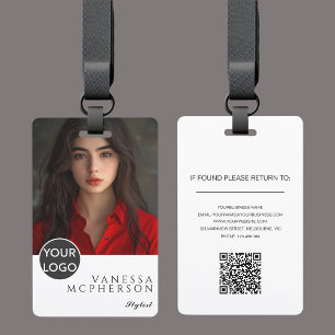 Modern Minimalist Professonal Photo Logo QR Badge