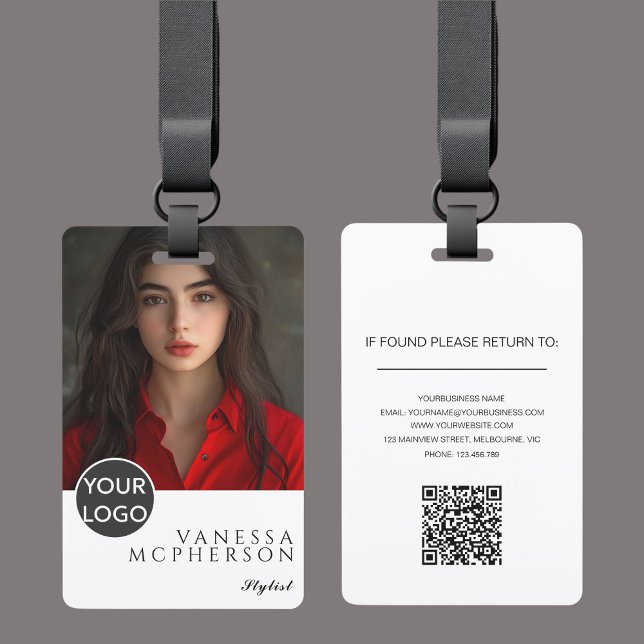 Modern Minimalist Professonal Photo Logo QR Badge (Creator Uploaded)