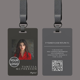 Modern Minimalist Professonal Photo Logo QR Badge