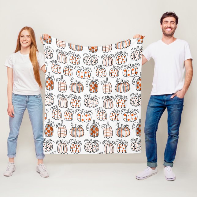 Modern Minimalist Pumpkin – Orange Abstract Fleece Blanket (In Situ)