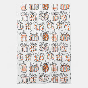 Modern Minimalist Pumpkin – Orange Abstract Kitchen Towel