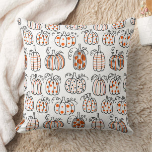 Modern Minimalist Pumpkin – Orange Abstract Throw Pillow