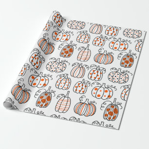 Modern Minimalist Pumpkin – Orange Abstract Wrapping Paper