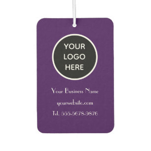 Modern Minimalist Purple Custom logo QR Code Air Freshener