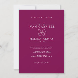 Modern Minimalist Purple Elegant Photo Wedding Invitation