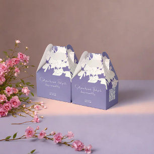 modern minimalist purple flowry favor box