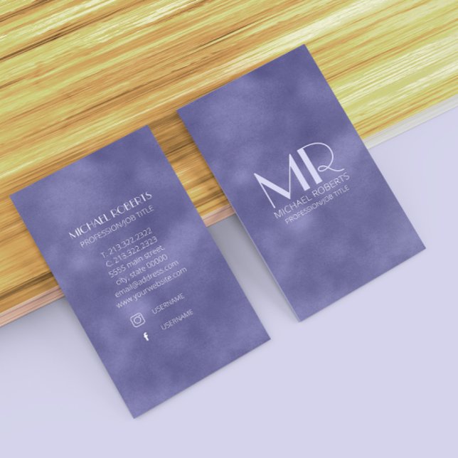 Modern Minimalist Purple Foil Metallic Typography Business Card (Creator Uploaded)