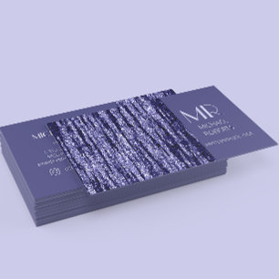 Modern Minimalist Purple Foil Metallic Typography Business Card