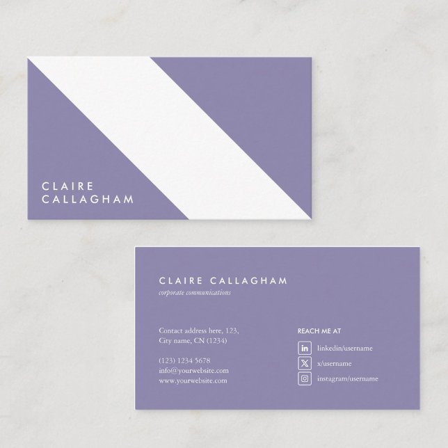 modern minimalist purple geometric pattern business card (Creator Uploaded)