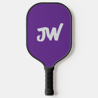 MODERN MINIMALIST PURPLE MONOGRAM PICKLEBALL PADDLE