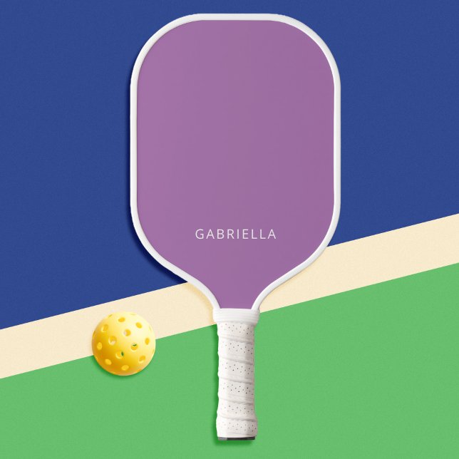 Modern Minimalist Purple Personalized Name Pickleball Paddle (Creator Uploaded)