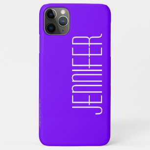 Modern, Minimalist, Purple & White, Jumbo Name iPhone 11 Pro Max Case