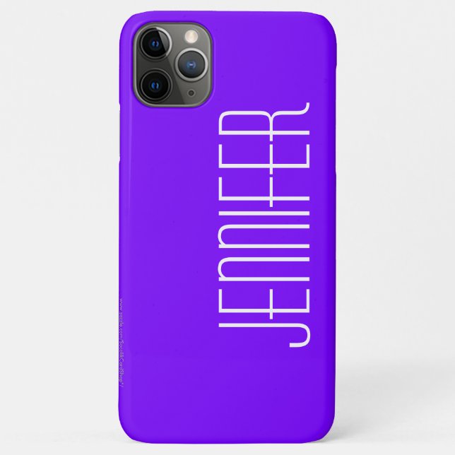 Modern, Minimalist, Purple & White, Jumbo Name Case-Mate iPhone Case (Back)