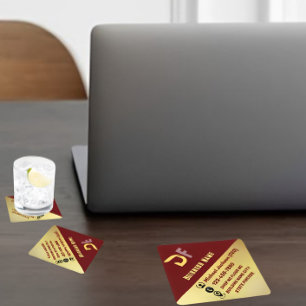 Modern Minimalist QR Code Buisness Logo Golden Square Paper Coaster