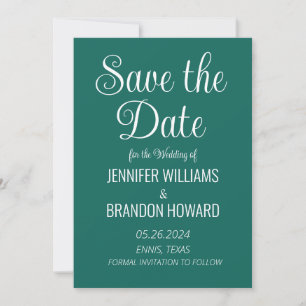 Modern Minimalist QR Code Emerald Green Wedding Save The Date