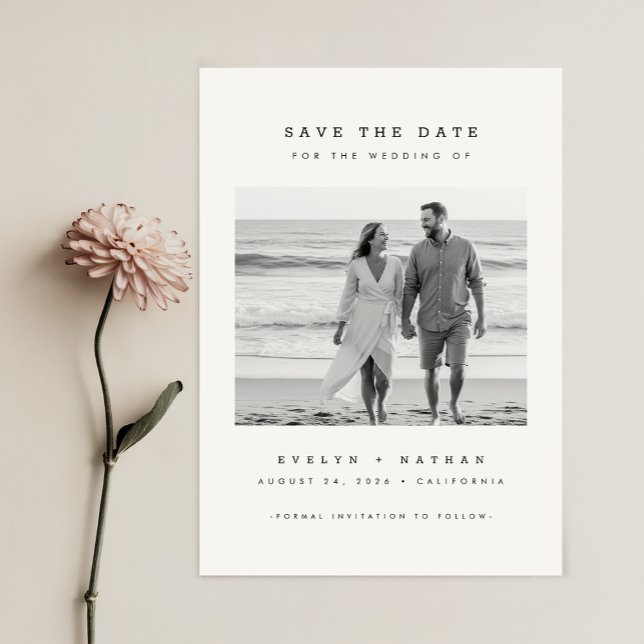 Modern Minimalist QR Code Photo Budget Wedding Save The Date (Creator Uploaded)