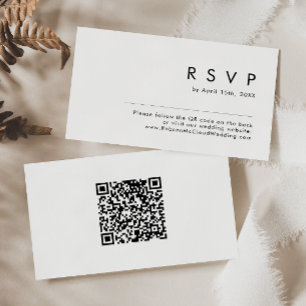 Modern Minimalist QR Code RSVP Enclosure Card