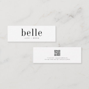 Modern  Minimalist QR Code Scan Me Lash and Brow Mini Business Card