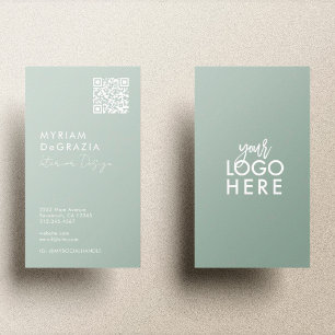 Modern Minimalist QR Code Script Business Logo Business Card