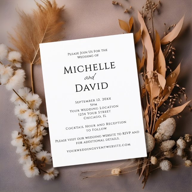 Modern Minimalist QR code Simple Wedding  Invitation Postcard (Creator Uploaded)