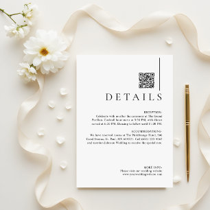 Modern Minimalist QR Code Wedding Details Enclosure Card