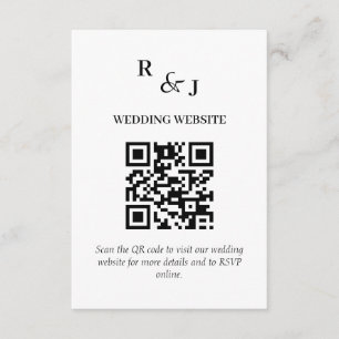 Modern Minimalist QR Code Wedding Enclosure Card