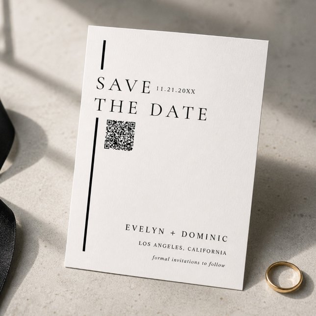 Modern Minimalist QR Code Wedding Website Save The Date (Creator Uploaded)