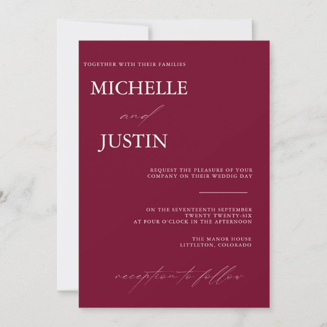  Modern Minimalist QR Wedding   Invitation (Front)
