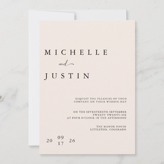 Modern Minimalist QR Wedding Invitation (Front)