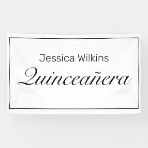 Modern Minimalist Quinceañera Birthday Banner