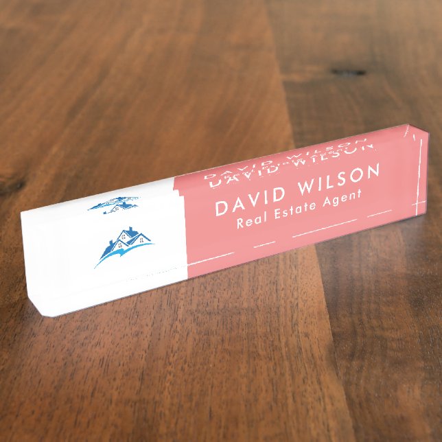 Modern Minimalist Real Estate agent Nameplate (Side)