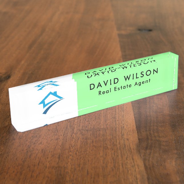 Modern Minimalist Real Estate agent Nameplate (Side)