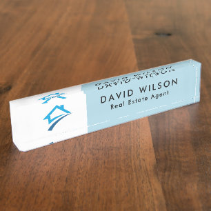 Modern Minimalist Real Estate agent Nameplate