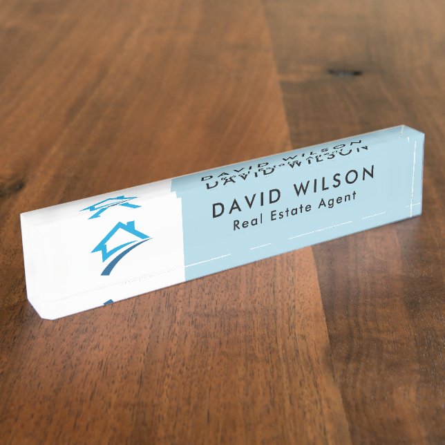 Modern Minimalist Real Estate agent Nameplate (Side)