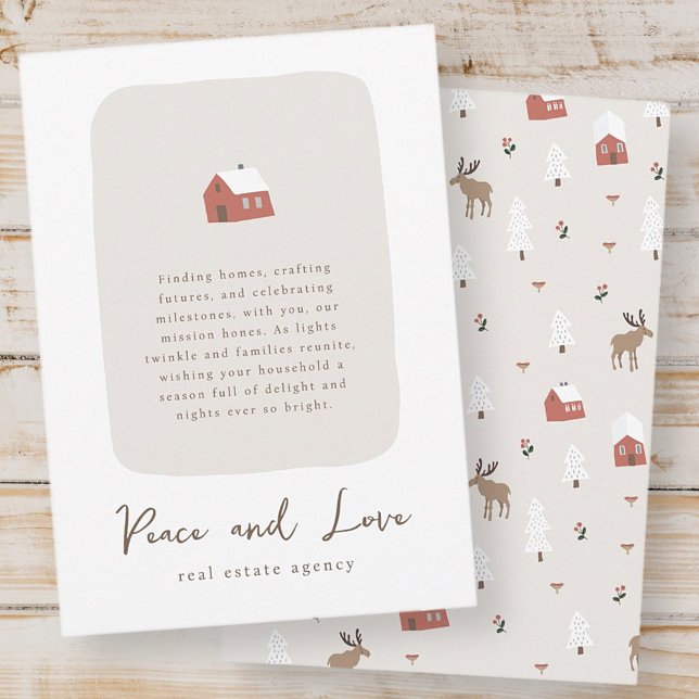 Modern Minimalist Real Estate Business Holiday Card (Creator Uploaded)