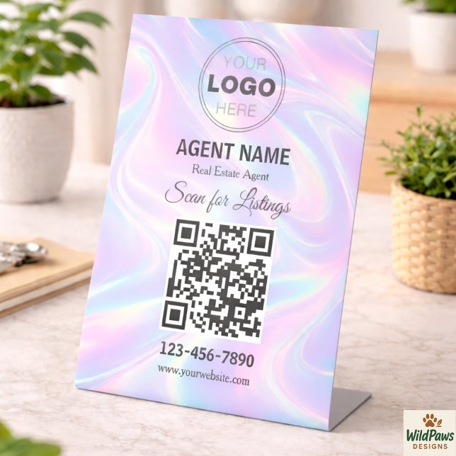 Modern Minimalist Real Estate Listing Scan Pedestal Sign (Modern Minimalist Real Estate Listing Scan Pedestal Sign)