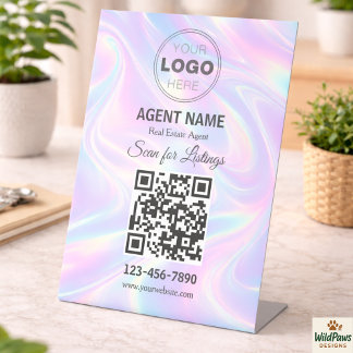 Modern Minimalist Real Estate Listing Scan Pedestal Sign