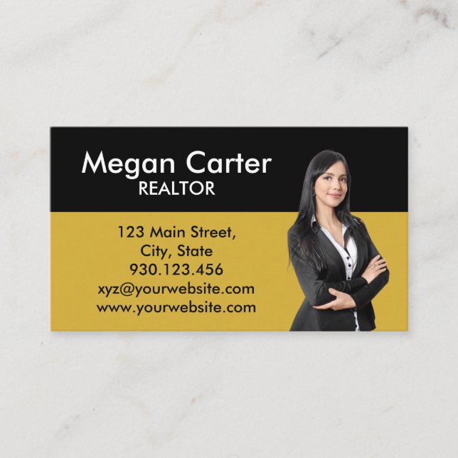 Modern Minimalist Realtor Real Estate Agent Photo Business Card (Front)